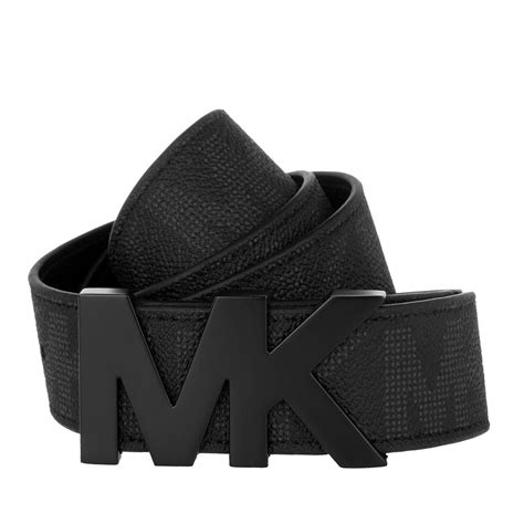 michael kors men's logo belt black|Michael Kors belt make small.